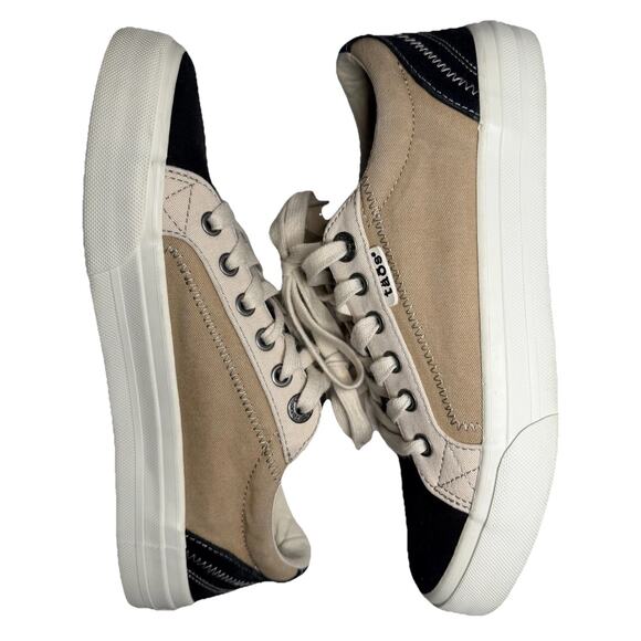 Taos Plim Soul Lux Sneaker Round Toe LaceUp Colorblock Black Tan Multi PLS-13644 - Picture 3 of 9